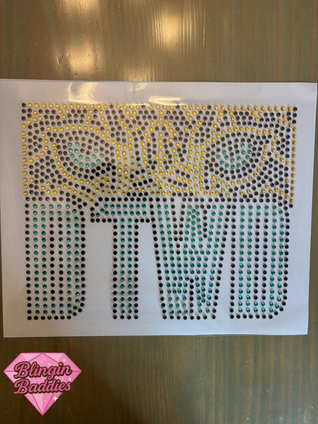 DTWD Jaguar Eyes Rhinestone Heat Transfer, Jacksonville Jaguars Gameday Bling - Blingin Baddies