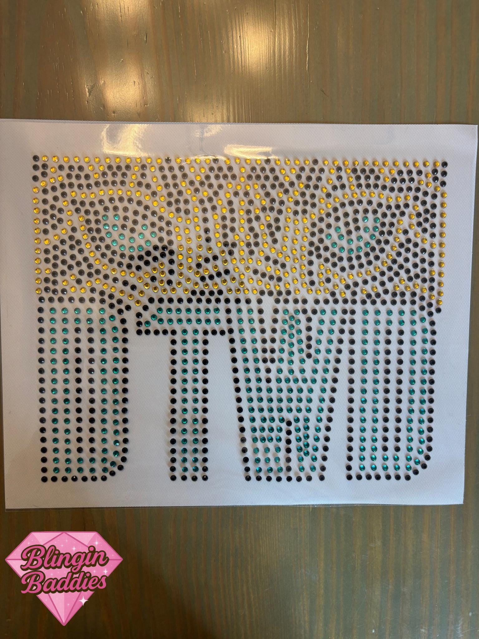 DTWD Jaguar Eyes Rhinestone Heat Transfer, Jacksonville Jaguars Gameday Bling - Blingin Baddies