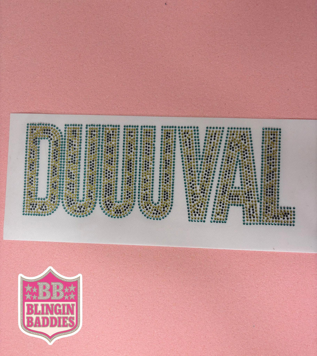 DUUUVAL Rhinestone Heat Transfer, Jaguars Gameday Bling - Blingin Baddies