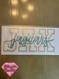 JAX Jaguars Rhinestone Heat Transfer, Teal Gold, Gameday Bling - Blingin Baddies
