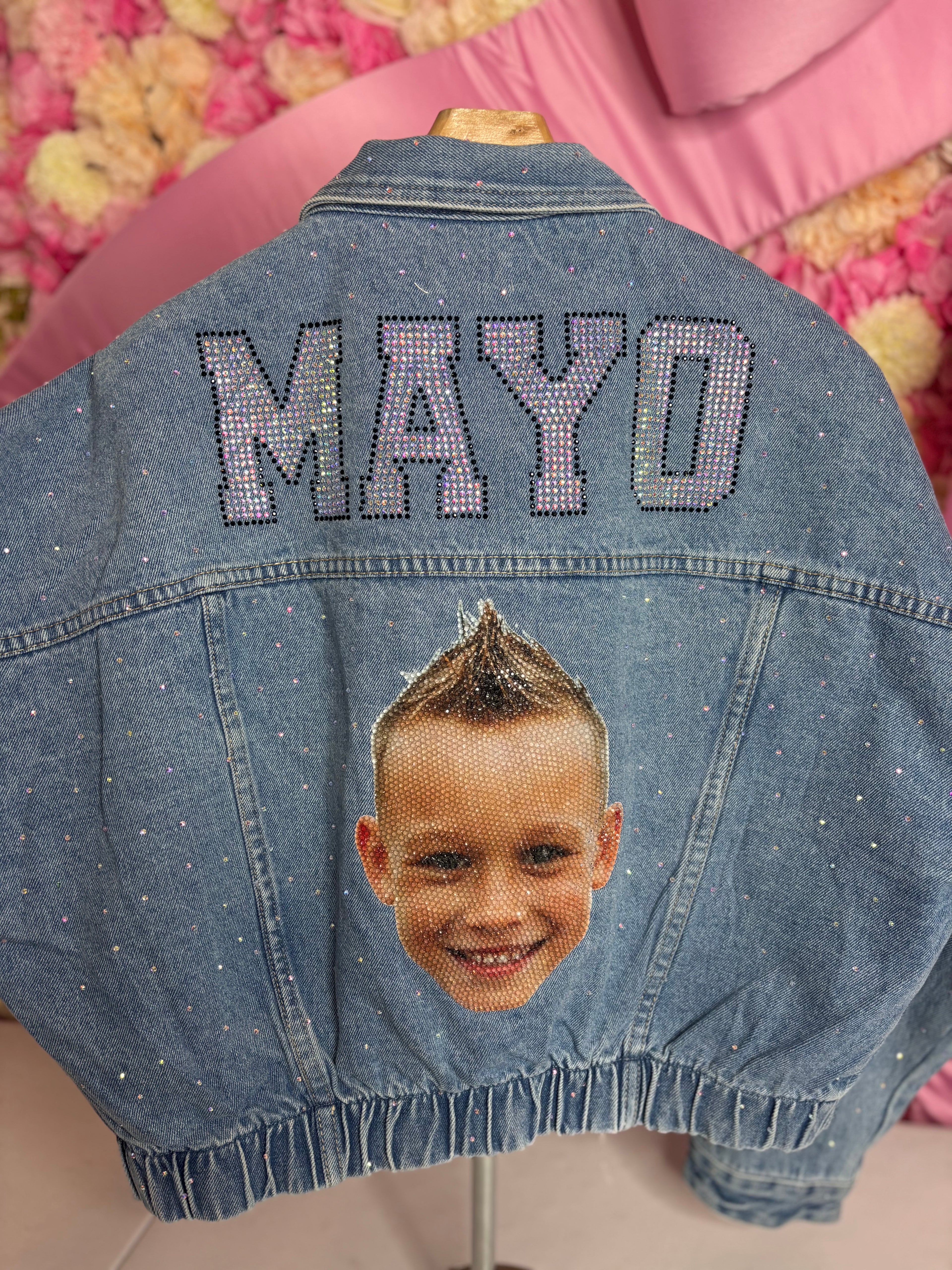 Custom Jean Jacket- Personalized Photo Bling