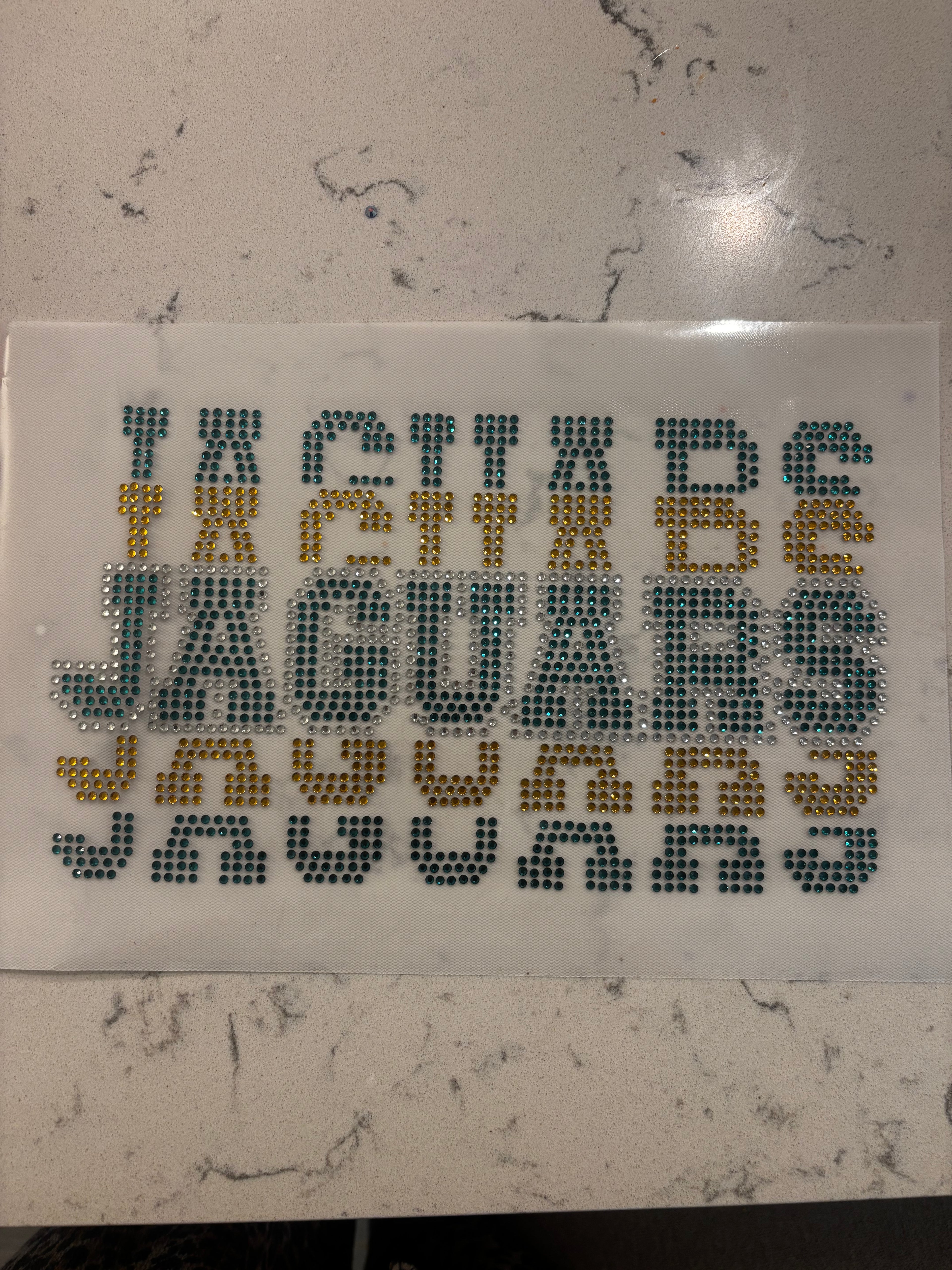 Jaguars Repeating Rhinestone Heat Transfer