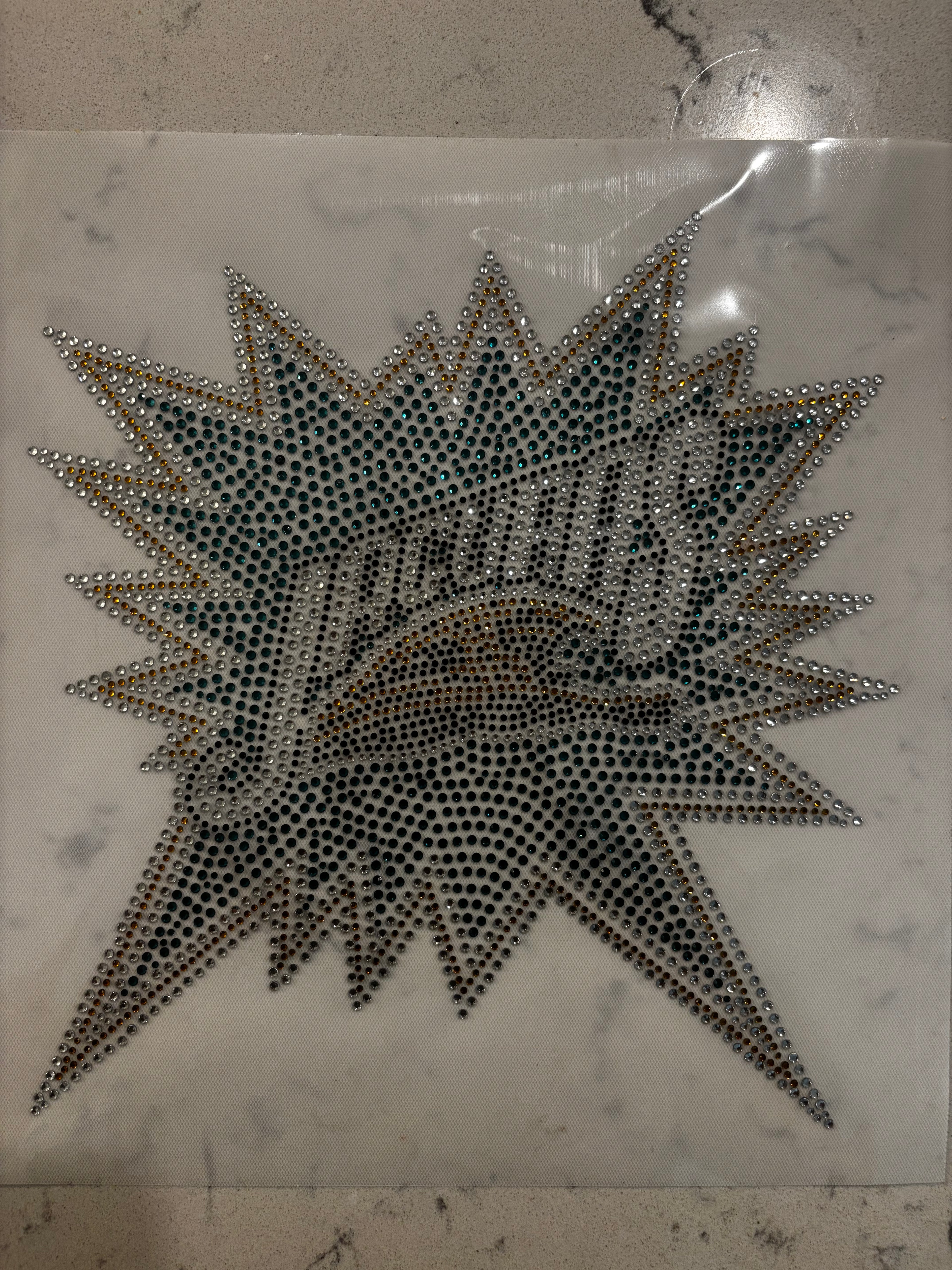 Jaguars Retro Burst Rhinestone Heat Transfer